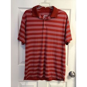 NIke Golf Mens‎ Size Large Dri-fit Tour Performance Short Sleeve Polo Shirt Red